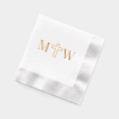 Elegant Eenvoudig Kruispaar 2 Init Monogram Folie Servetten (Links)