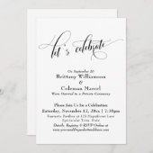 Elegant Eenvoudig Laten we Vieren Zwart en Wit Kaart (Voorkant / Achterkant)