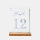 Elegant Eenvoudig Lichtblauw Tafelnummer Acryl Bord (Voorkant)