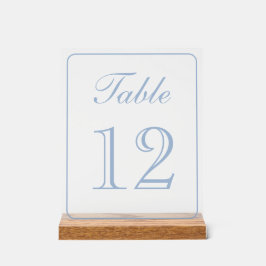 Elegant Eenvoudig Lichtblauw Tafelnummer Acryl Bord