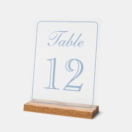 Elegant Eenvoudig Lichtblauw Tafelnummer Acryl Bord