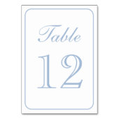 Elegant Eenvoudig Lichtblauw Wit Tafelnummer (Achterkant)