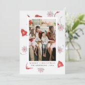 Elegant Eenvoudig Lijst Kerstfamilie 1 Foto Feestdagenkaart (Staand voorkant)