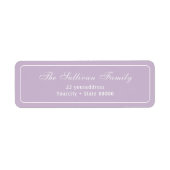 Elegant eenvoudig lila retouradreslabel etiket (Voorkant)