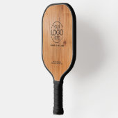 Elegant Eenvoudig Logo Golden Wood Persoonlijk Pickleball Paddle (Links)
