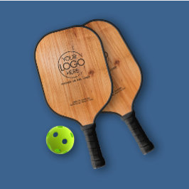 Elegant Eenvoudig Logo Golden Wood Persoonlijk Pickleball Paddle