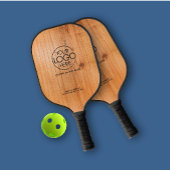 Elegant Eenvoudig Logo Golden Wood Persoonlijk Pickleball Paddle