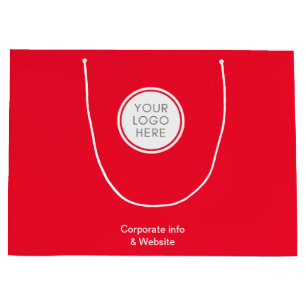 Elegant Eenvoudig Logo Rood Groot Cadeauzakje