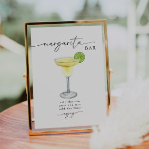 Elegant Eenvoudig Margarita Bar Teken Poster