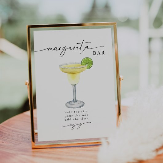Elegant Eenvoudig Margarita Bar Teken Poster