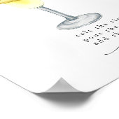 Elegant Eenvoudig Margarita Bar Teken Poster (Hoek)