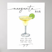 Elegant Eenvoudig Margarita Bar Teken Poster (Voorkant)