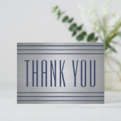 Elegant Eenvoudig Marine Blauw & Zilver Classic Ge Bedankkaart (Staand voorkant)