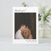 Elegant eenvoudig met foto Weddenschap Hartelijk d Bedankkaart (Staand voorkant)