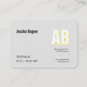 Elegant, eenvoudig, met monogram en een beetje gee visitekaartje