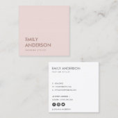 ELEGANT EENVOUDIG MINIMAAL BLUSH PINK PROFESSIONAL VIERKANTE VISITEKAARTJE (Voorkant / Achterkant)