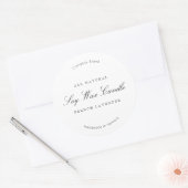 Elegant eenvoudig minimaal kaarslabel ronde sticker (Envelop)