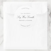 Elegant eenvoudig minimaal kaarslabel ronde sticker (Tas)
