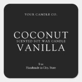 Elegant eenvoudig minimaal kaarslabel vierkante sticker (Voorkant)