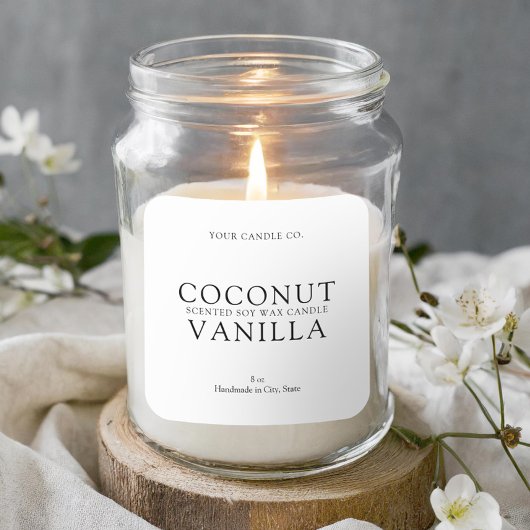 Elegant eenvoudig minimaal kaarslabel vierkante sticker