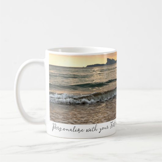 Elegant Eenvoudig Minimaal Script Persoonlijke Fot Koffiemok (Links)