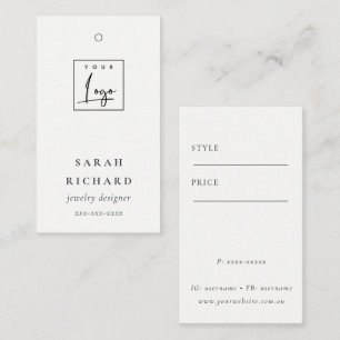 Elegant eenvoudig Minimaal Wit Logo Prijs Label