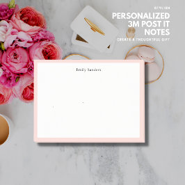 Elegant Eenvoudig Minimalistisch Blush Roze Rand Post-it® Notes