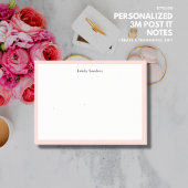 Elegant Eenvoudig Minimalistisch Blush Roze Rand Post-it® Notes