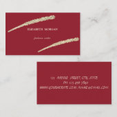 Elegant eenvoudig, minimalistisch, goudglitterlijn visitekaartje (Voorkant / Achterkant)