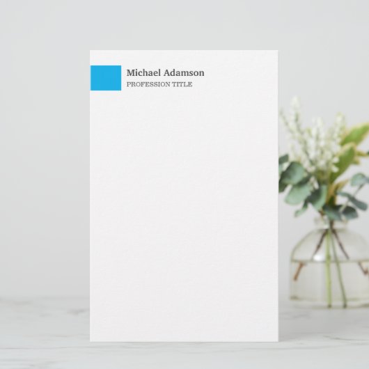 Elegant eenvoudig minimalistisch profiel briefpapier (Staand voorkant)