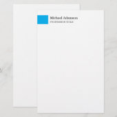 Elegant eenvoudig minimalistisch profiel briefpapier (Voorkant / Achterkant)