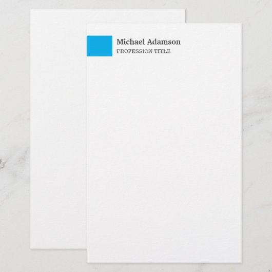 Elegant eenvoudig minimalistisch profiel briefpapier (Voorkant / Achterkant)