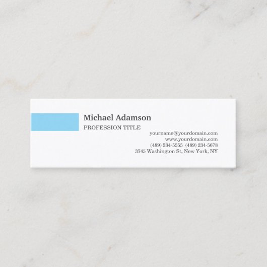 Elegant eenvoudig minimalistisch profiel mini visitekaartje (Voorkant)