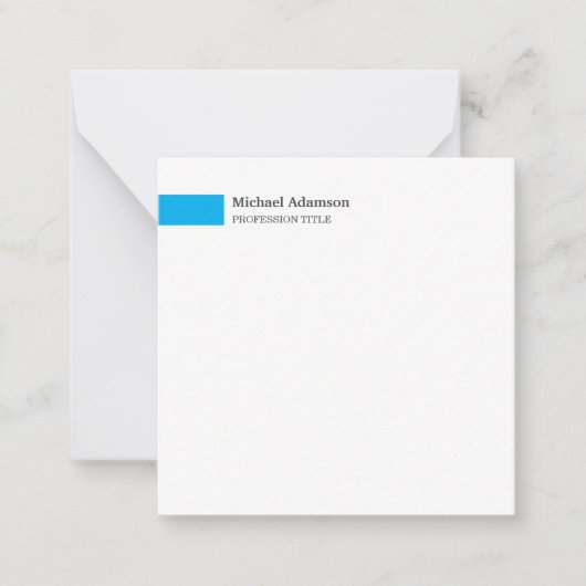 Elegant eenvoudig minimalistisch profiel notitiekaartje (Voorkant)