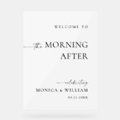 Elegant Eenvoudig Minimalistisch Welkom Afscheidsb Acryl Bord (Voorkant)