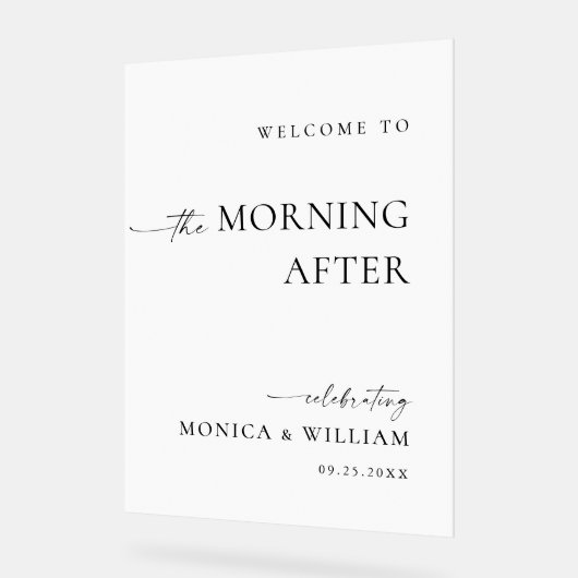 Elegant Eenvoudig Minimalistisch Welkom Afscheidsb Acryl Bord (Hoek)