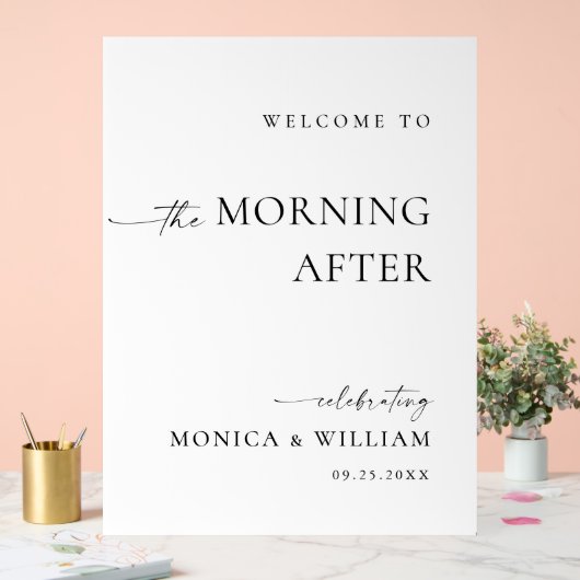 Elegant Eenvoudig Minimalistisch Welkom Afscheidsb Acryl Bord (Huwelijk)