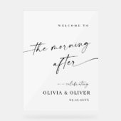 Elegant Eenvoudig Minimalistisch Welkom Afscheidsb Acryl Bord (Voorkant)