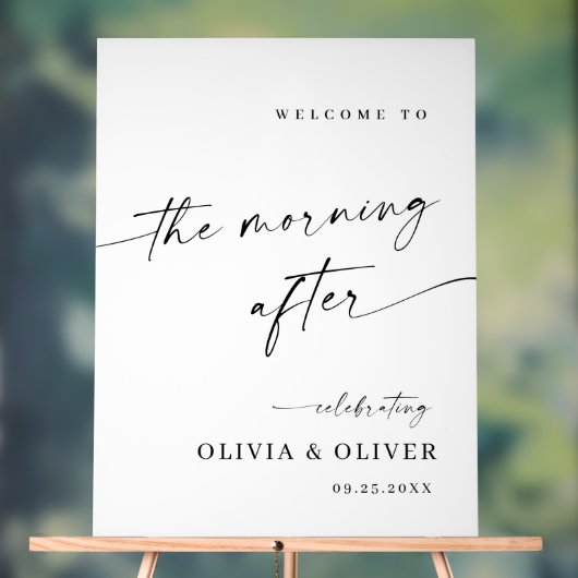 Elegant Eenvoudig Minimalistisch Welkom Afscheidsb Acryl Bord (Neutraal)