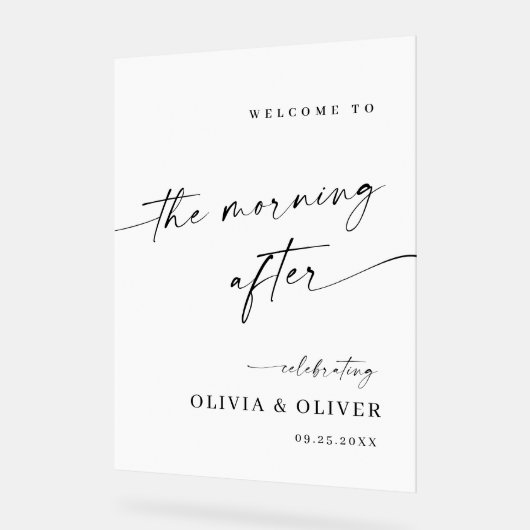 Elegant Eenvoudig Minimalistisch Welkom Afscheidsb Acryl Bord (Hoek)