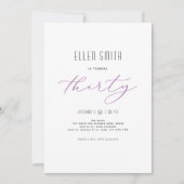 Elegant, eenvoudig, modern, 30e verjaardag kaart (Voorkant)