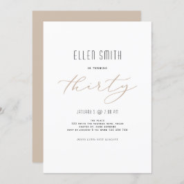 Elegant, eenvoudig, modern, 30e verjaardag kaart