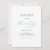 Elegant, eenvoudig, modern, 30e verjaardag kaart (Voorkant)