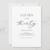 Elegant, eenvoudig, modern, 30e verjaardag kaart (Voorkant)