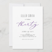 Elegant, Eenvoudig, Modern, 30e verjaardag Kaart (Voorkant)