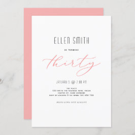 Elegant, eenvoudig, modern, 30e verjaardag kaart