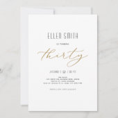 Elegant, eenvoudig, modern, 30e verjaardag kaart (Voorkant)