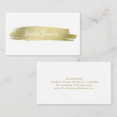 Elegant eenvoudig, modern, Abstract penseelgoud Visitekaartje (Voorkant / Achterkant)