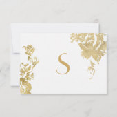 Elegant Eenvoudig Modern Bloemengoud Tafelnummer (Achterkant)