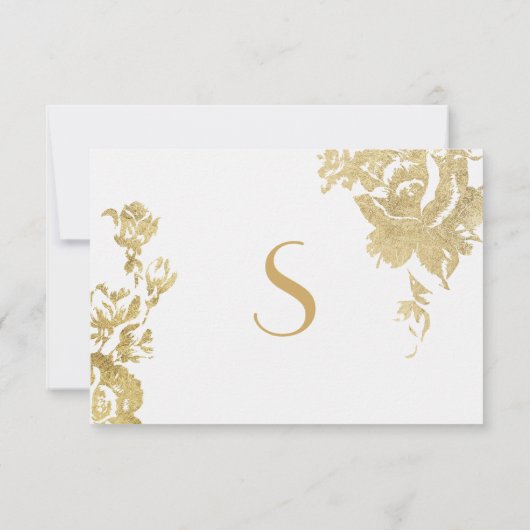 Elegant Eenvoudig Modern Bloemengoud Tafelnummer (Achterkant)